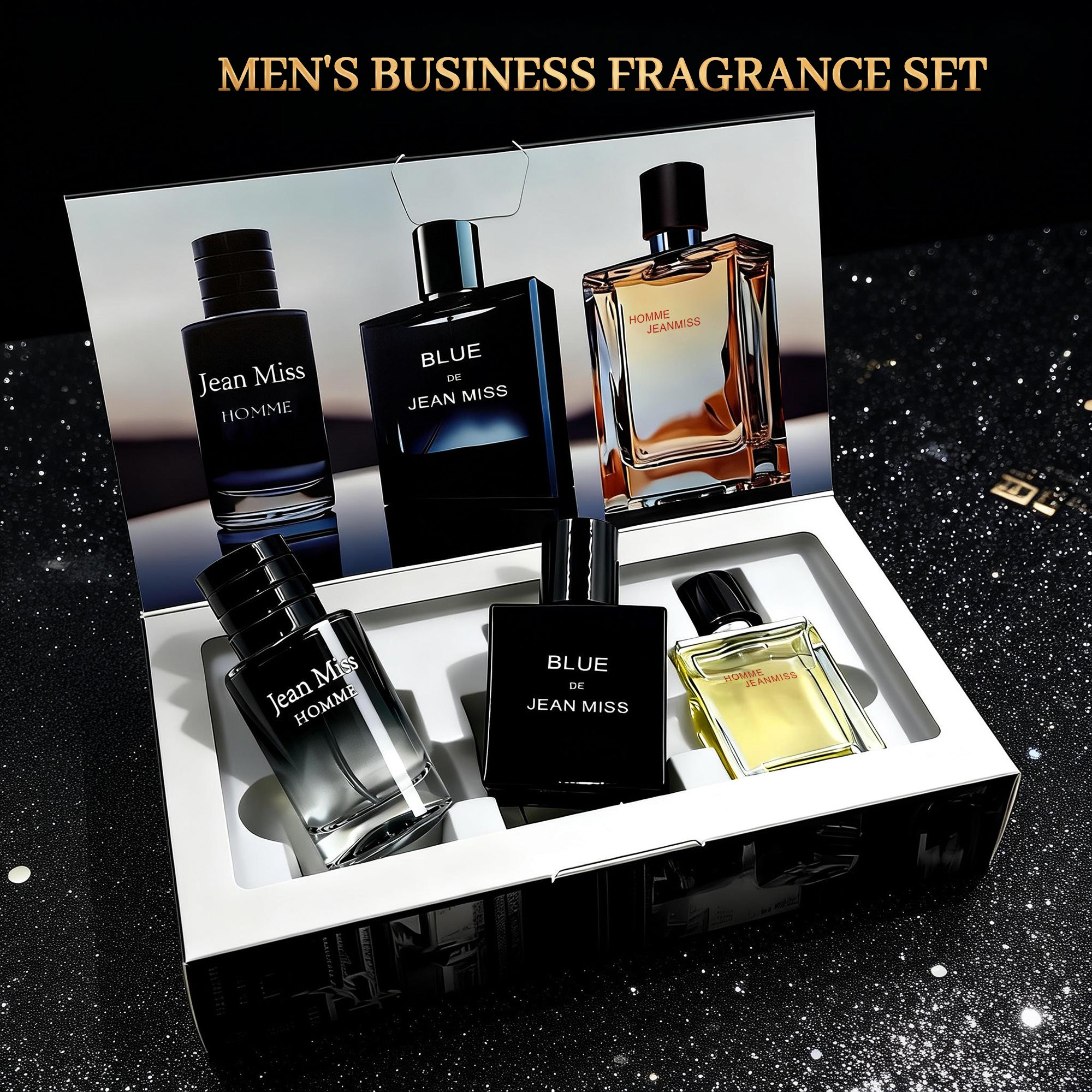 JEAN MISS Black Men's Cologne Set 30ml x 3 Eau de Parfum