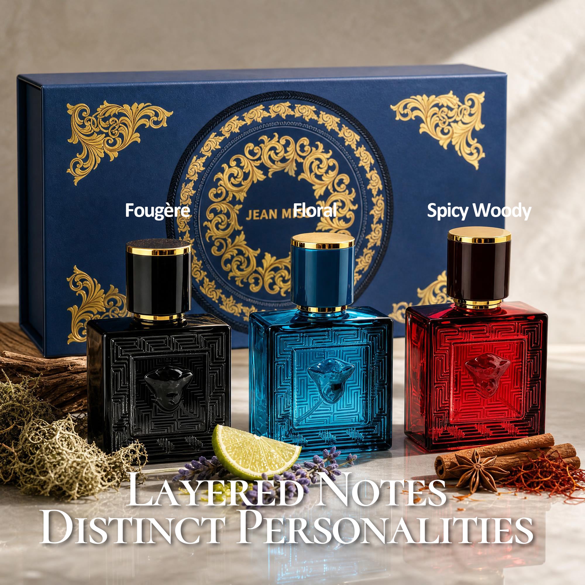 JEAN MISS Men's Cologne Set 30ml x 3 Eau de Parfum