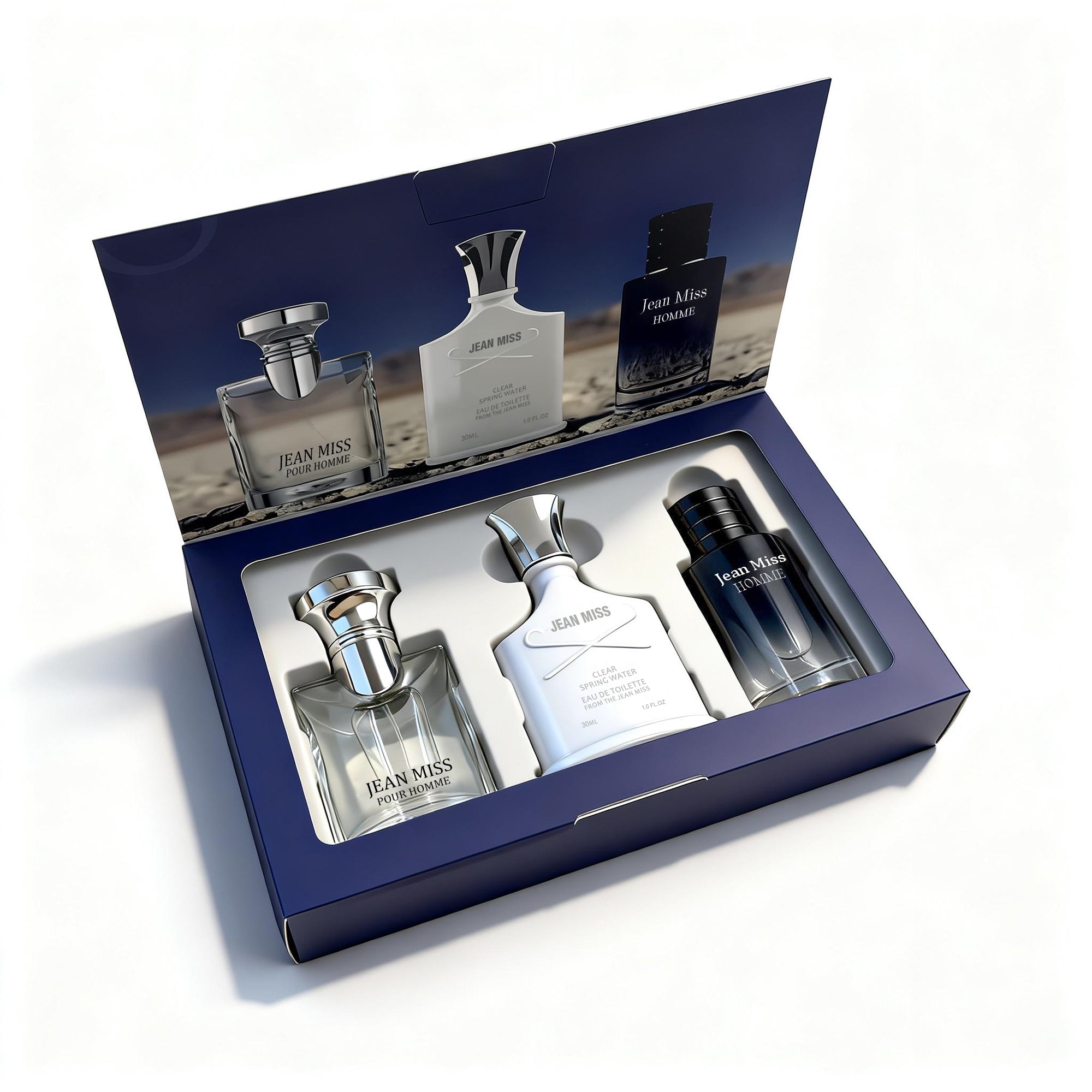 JEAN MISS Blue Men's Cologne Set 30ml x 3 Eau de Parfum