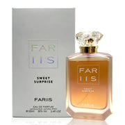 FAR IIS Sweet Surprise perfume bottle and packaging on a white background