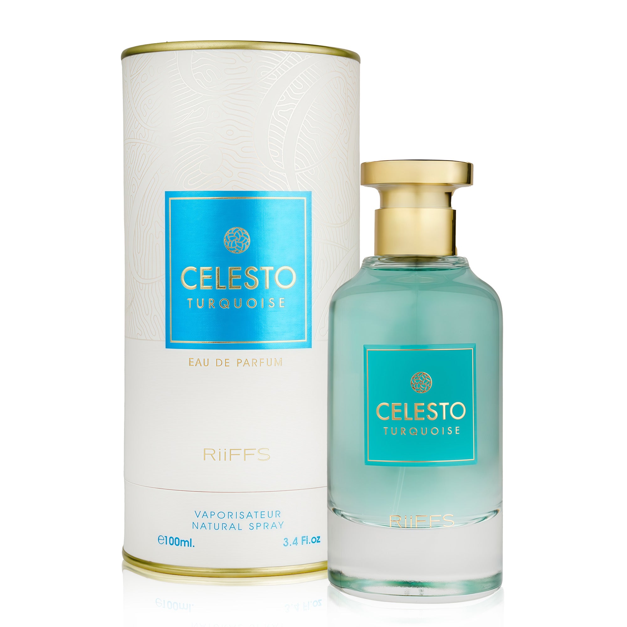 RIIFFS Celesto Turquoise Cologne for Men Warm Spicy Gourmand 3.4 Fl Oz Eau de Parfum Perfume for Men