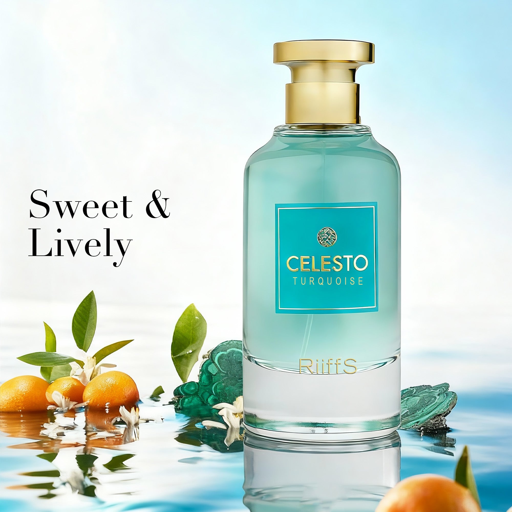 RIIFFS Celesto Turquoise Cologne for Men Warm Spicy Gourmand 3.4 Fl Oz Eau de Parfum Perfume for Men