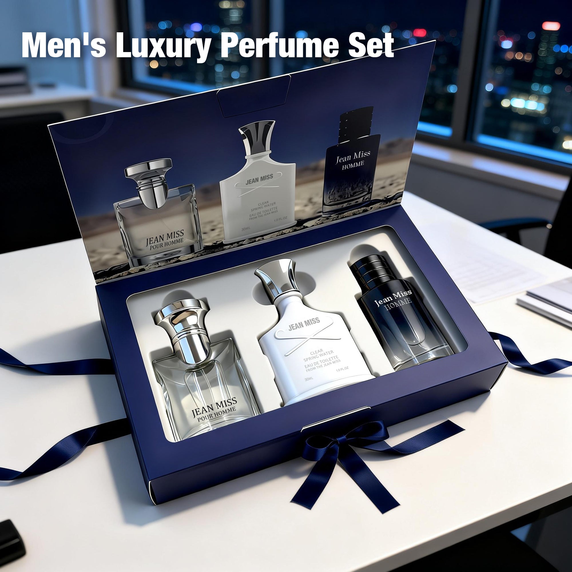 JEAN MISS Blue Men's Cologne Set 30ml x 3 Eau de Parfum