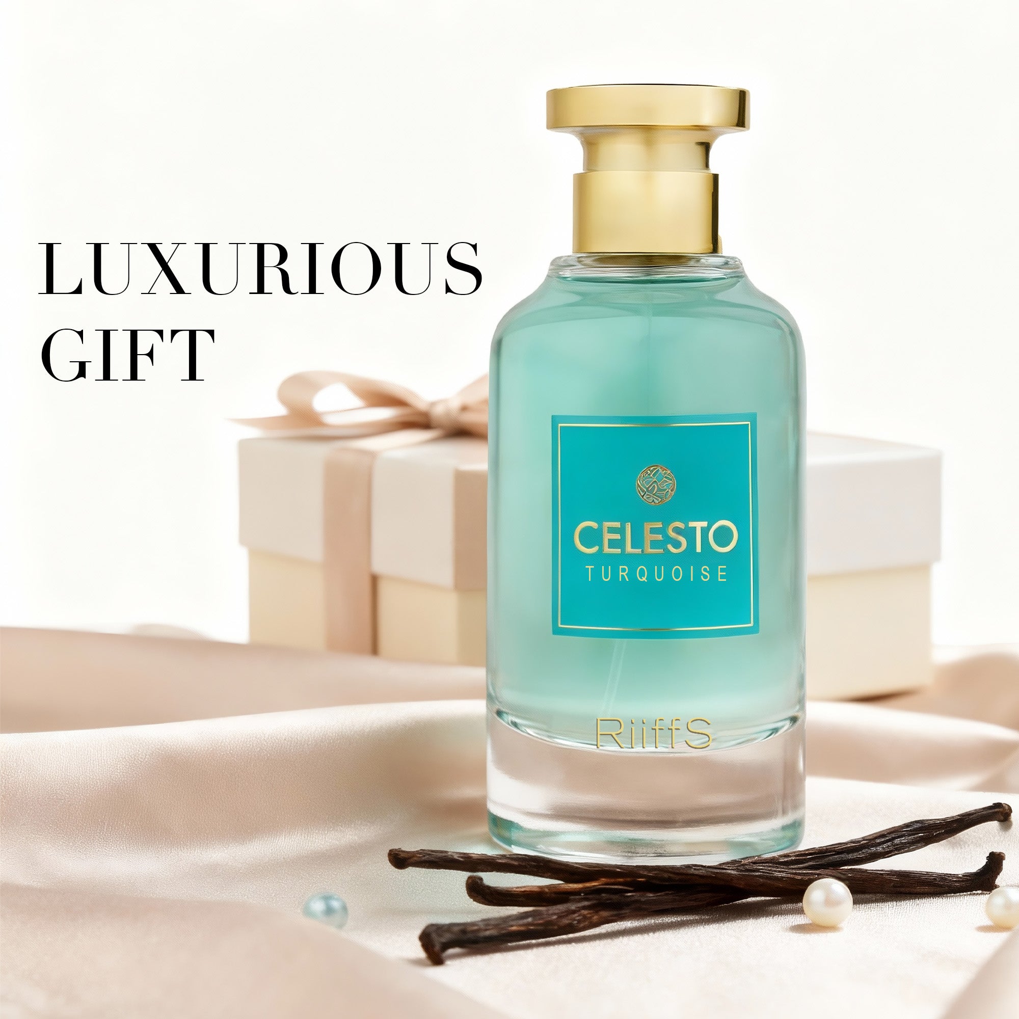 RIIFFS Celesto Turquoise Cologne for Men Warm Spicy Gourmand 3.4 Fl Oz Eau de Parfum Perfume for Men