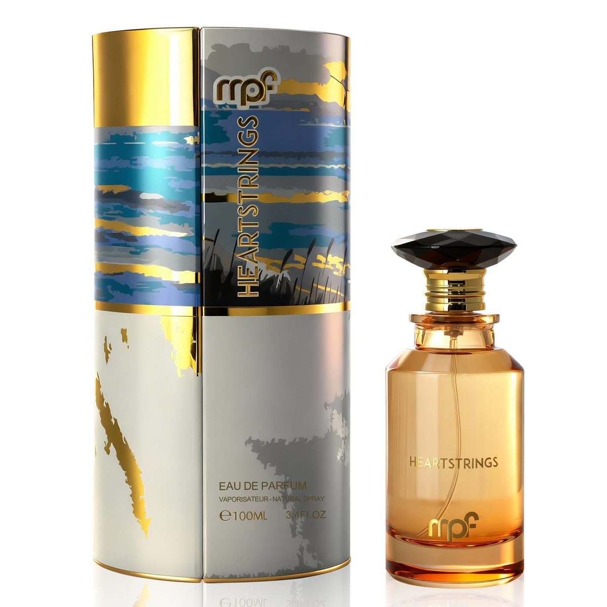 Heartstrings Unisex Eau de Parfum bottle, soft woody musk partner for layering